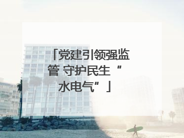 党建引领强监管 守护民生“水电气”