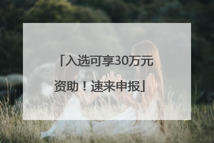 入选可享30万元资助！速来申报