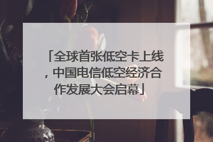 全球首张低空卡上线，中国电信低空经济合作发展大会启幕
