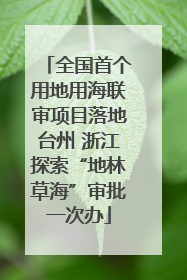 全国首个用地用海联审项目落地台州 浙江探索“地林草海”审批一次办