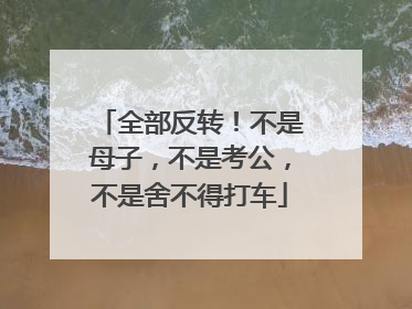 全部反转！不是母子，不是考公，不是舍不得打车