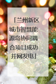 兰州新区城市智慧能源岛协同耦合项目成功并网发电