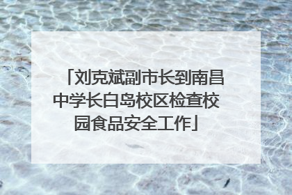 刘克斌副市长到南昌中学长白岛校区检查校园食品安全工作