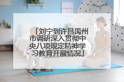 刘宁到许昌禹州市调研深入贯彻中央八项规定精神学习教育开展情况