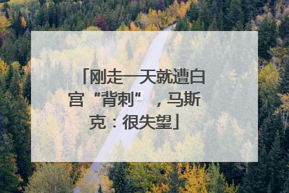 刚走一天就遭白宫“背刺”，马斯克：很失望