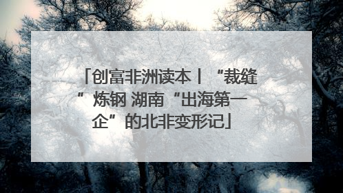 创富非洲读本丨“裁缝”炼钢 湖南“出海第一企”的北非变形记