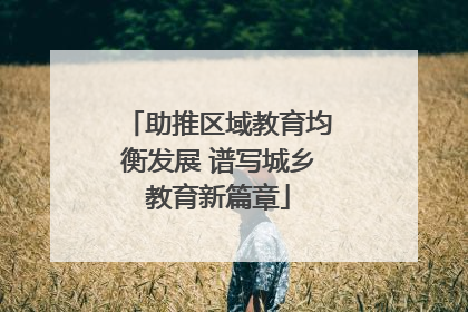 助推区域教育均衡发展 谱写城乡教育新篇章