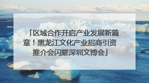 区域合作开启产业发展新篇章！黑龙江文化产业招商引资推介会闪耀深圳文博会