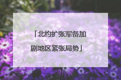 北约扩张军备加剧地区紧张局势