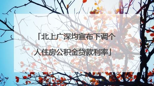 北上广深均宣布下调个人住房公积金贷款利率