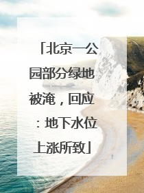 北京一公园部分绿地被淹，回应：地下水位上涨所致