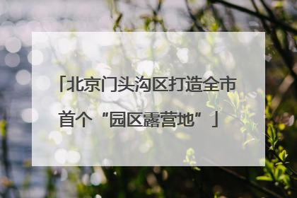 北京门头沟区打造全市首个“园区露营地”