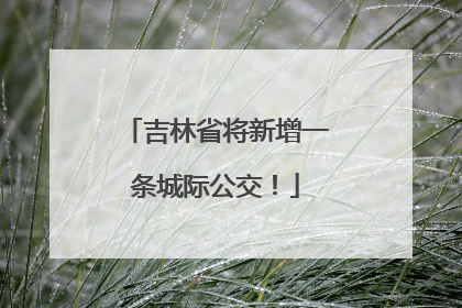 吉林省将新增一条城际公交！