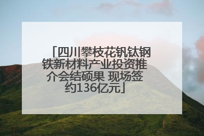 四川攀枝花钒钛钢铁新材料产业投资推介会结硕果 现场签约136亿元