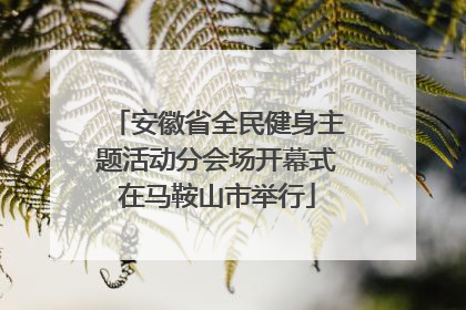 安徽省全民健身主题活动分会场开幕式在马鞍山市举行