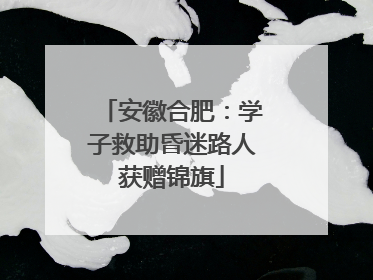 安徽合肥：学子救助昏迷路人获赠锦旗