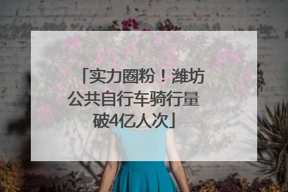 实力圈粉！潍坊公共自行车骑行量破4亿人次