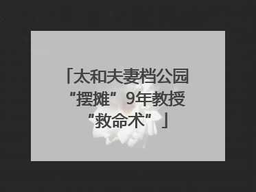 太和夫妻档公园“摆摊”9年教授“救命术”