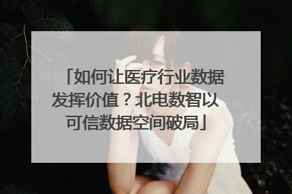 如何让医疗行业数据发挥价值？北电数智以可信数据空间破局