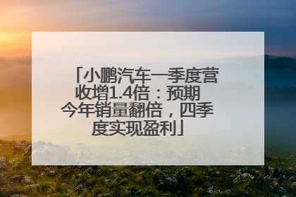 小鹏汽车一季度营收增1.4倍：预期今年销量翻倍，四季度实现盈利