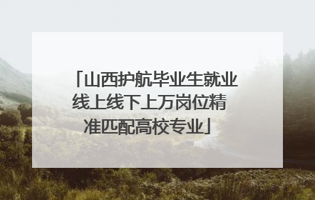 山西护航毕业生就业 线上线下上万岗位精准匹配高校专业
