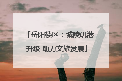 岳阳楼区：城陵矶港升级 助力文旅发展