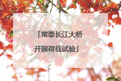 常泰长江大桥开展荷载试验