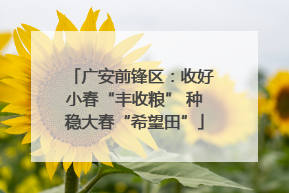 广安前锋区：收好小春“丰收粮” 种稳大春“希望田”