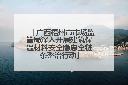 广西梧州市市场监管局深入开展建筑保温材料安全隐患全链条整治行动