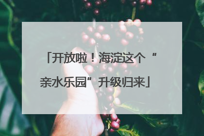 开放啦！海淀这个“亲水乐园”升级归来