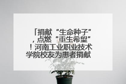 捐献“生命种子”，点燃“重生希望”！河南工业职业技术学院校友为患者捐献造血干细胞
