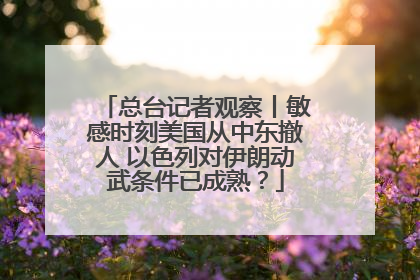 总台记者观察丨敏感时刻美国从中东撤人 以色列对伊朗动武条件已成熟？