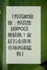 悍高欧锦锋：悍高集团IPO注册获批！家居五金资本市场再添猛将