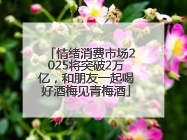 情绪消费市场2025将突破2万亿，和朋友一起喝好酒梅见青梅酒