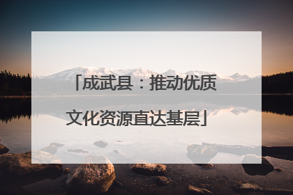 成武县：推动优质文化资源直达基层