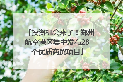 投资机会来了！郑州航空港区集中发布28个优质商贸项目