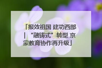 报效祖国 建功西部｜“融铸式”转型 京蒙教育协作再升级