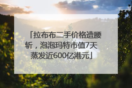 拉布布二手价格遭腰斩，泡泡玛特市值7天蒸发近600亿港元