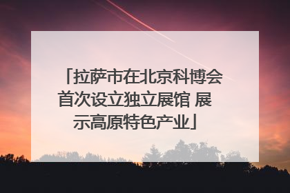 拉萨市在北京科博会首次设立独立展馆 展示高原特色产业