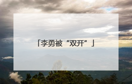 李勇被“双开”