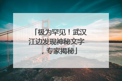 极为罕见！武汉江边发现神秘文字，专家揭秘