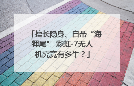 擅长隐身、自带“海狸尾” 彩虹-7无人机究竟有多牛？