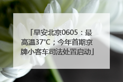 早安北京0605：最高温37℃；今年首期京牌小客车司法处置启动