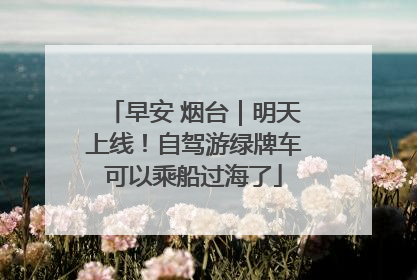 早安 烟台｜明天上线！自驾游绿牌车可以乘船过海了