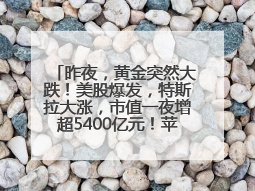 昨夜，黄金突然大跌！美股爆发，特斯拉大涨，市值一夜增超5400亿元！苹果传来大消息