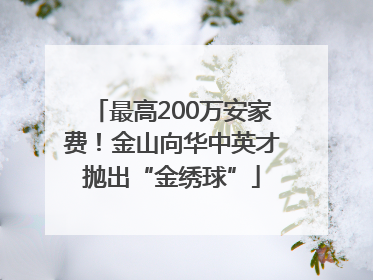 最高200万安家费！金山向华中英才抛出“金绣球”