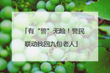 有“警”无险！警民联动找回九旬老人