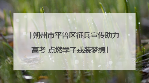 朔州市平鲁区征兵宣传助力高考 点燃学子戎装梦想