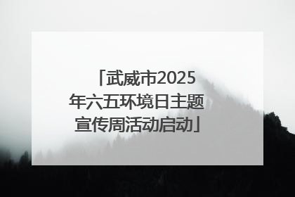 武威市2025年六五环境日主题宣传周活动启动