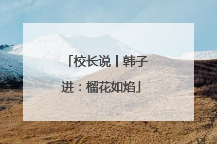 校长说丨韩子进：榴花如焰